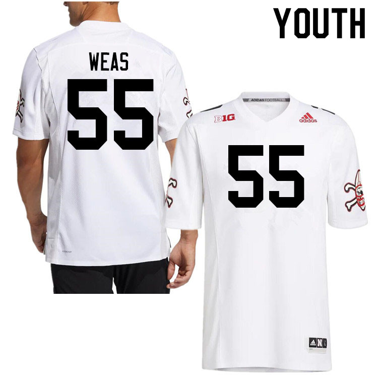 Youth #55 Brady Weas Nebraska Cornhuskers College Football Jerseys Sale-Strategy - Click Image to Close